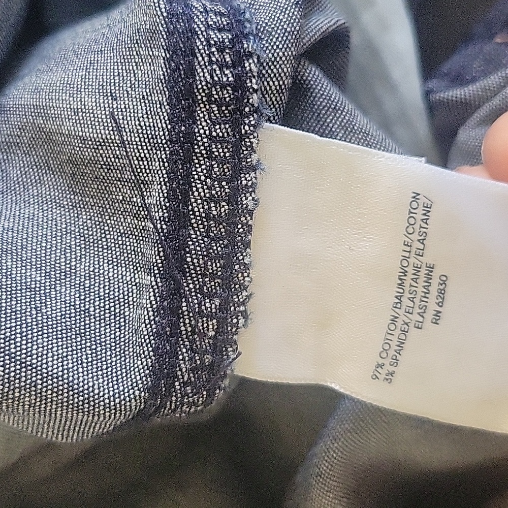 Lands' End cotton button front long sleeve Denim Shirtdress  NWOT size PM - Picture 6 of 11